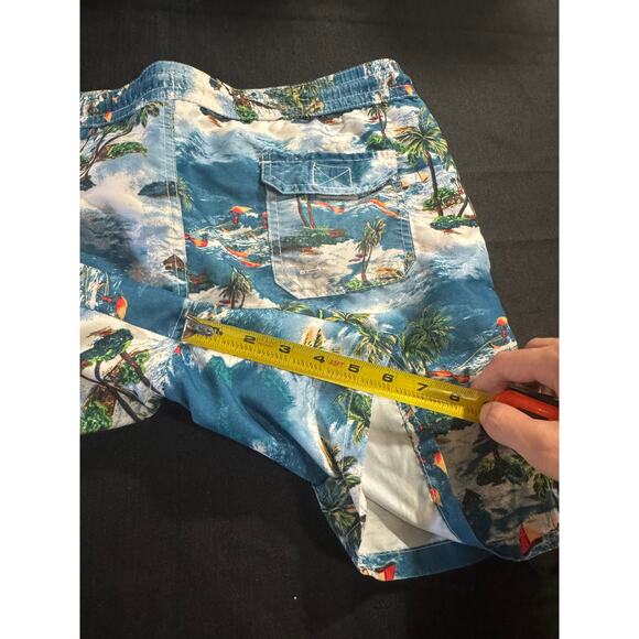 Merona Swim Trunks Men's Medium Target 5.5" Islands Tropical Palm Tree Pattern - Picture 5 of 5